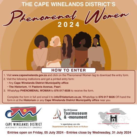 Pre-Event Press Release: Celebrating Phenomenal Women of the Cape Winelands District