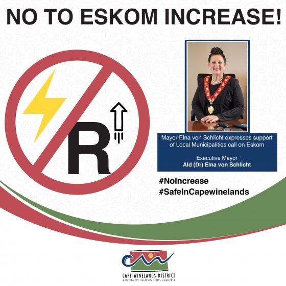Mayor Elna von Schlicht expresses support of Local Municipalities’ call on Eskom